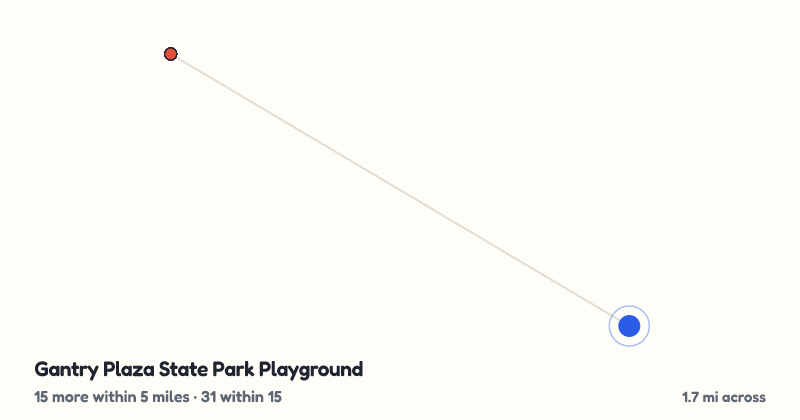 Map of Gantry Plaza State Park Playground and the 31 other playgrounds within 15 miles