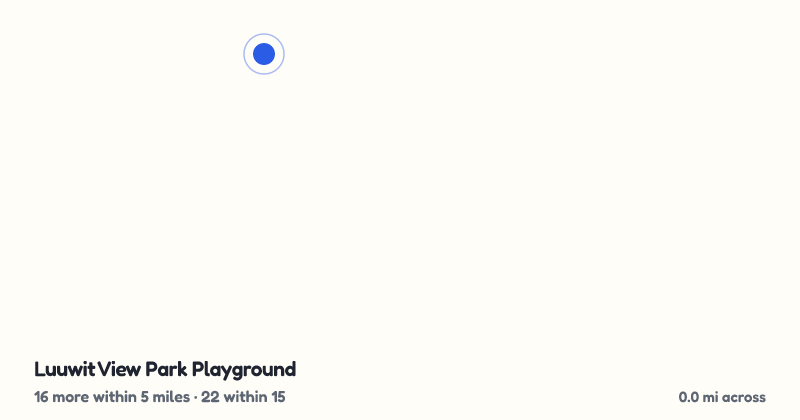 Map of Luuwit View Park Playground and the 22 other playgrounds within 15 miles